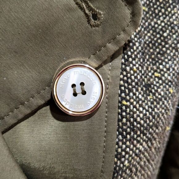 Steve Madden Women's Olive Green Double Breasted Peplum Trench Coat Size S - Picture 9 of 11